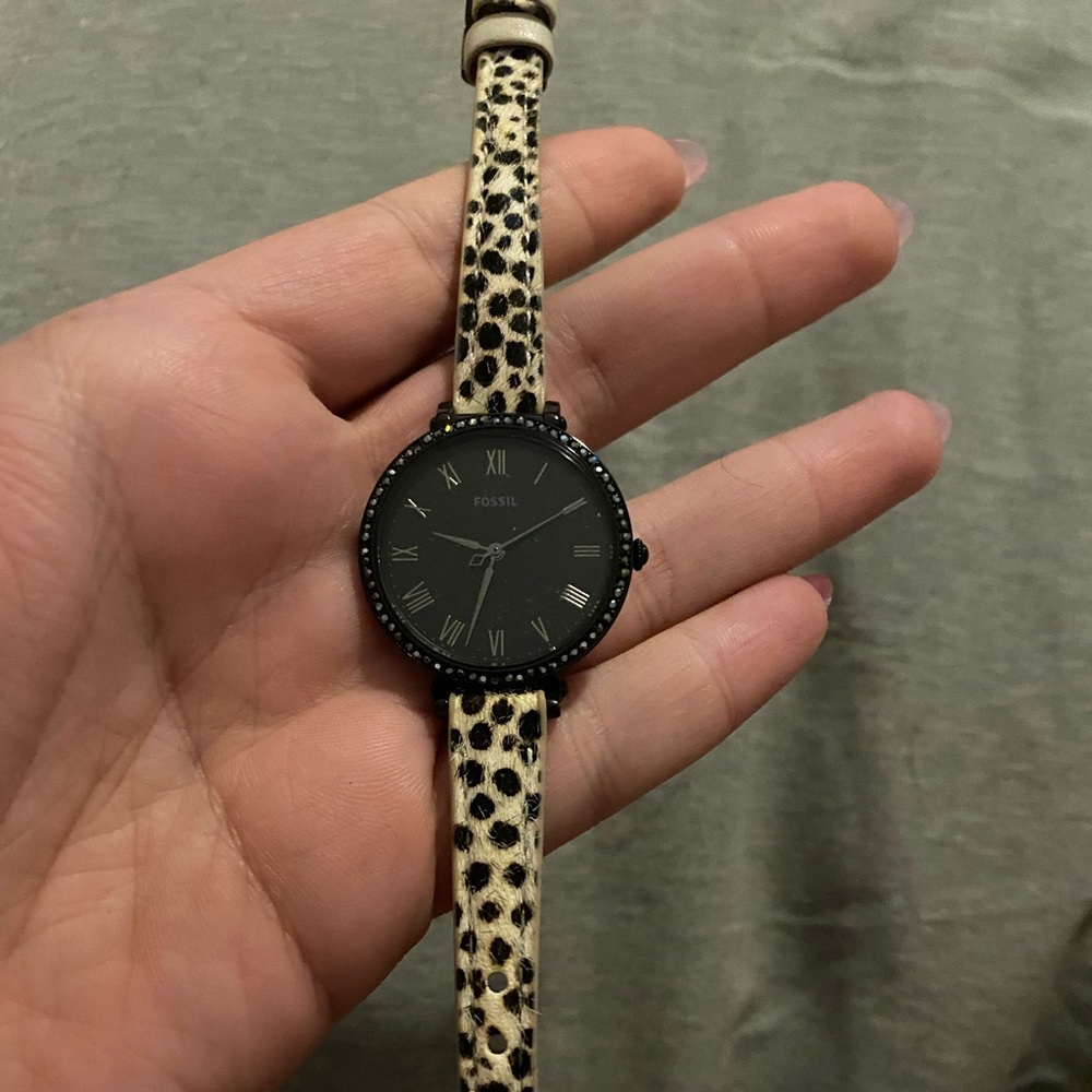 Leopard print fossil watch